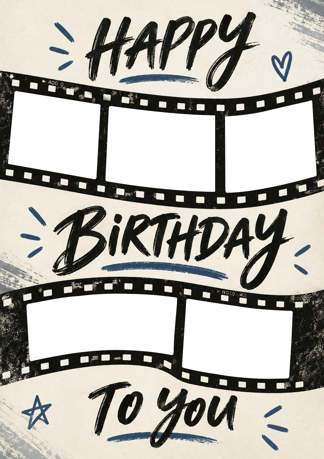 Film Strip Happy Birthday Photo Upload Birthday Card