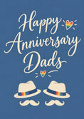 Load image into Gallery viewer, Rainbow Hat and Moustache Dads Anniversary Card
