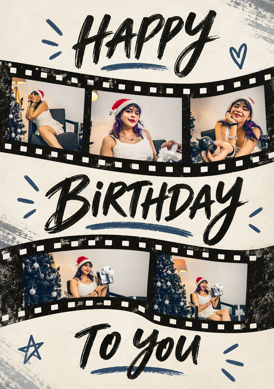 Film Strip Happy Birthday Photo Upload Birthday Card