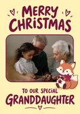 Load image into Gallery viewer, Cute Fox Granddaughter Photo Upload Christmas Card for Her
