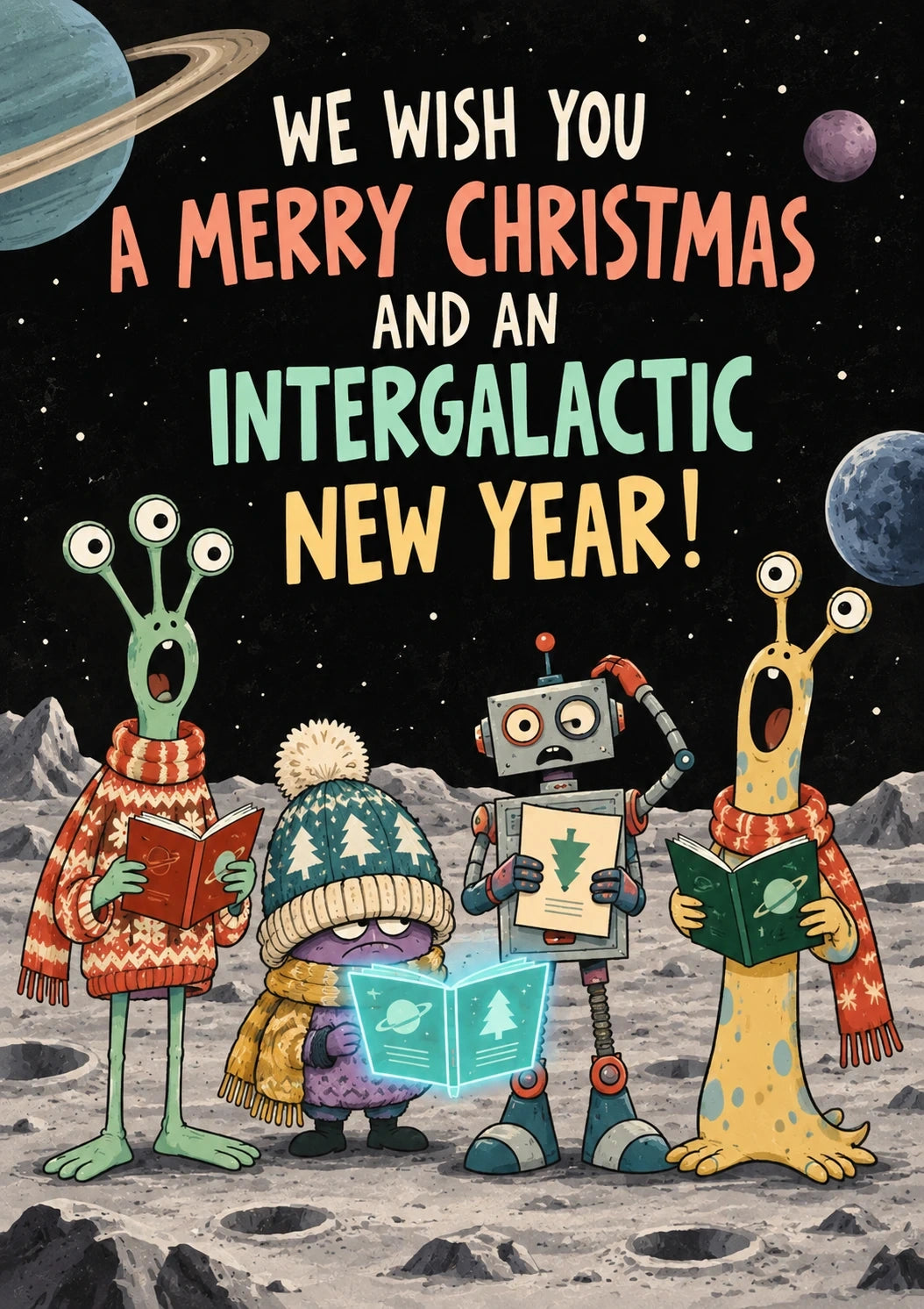 Christmas - Personalised Card — with punch holes