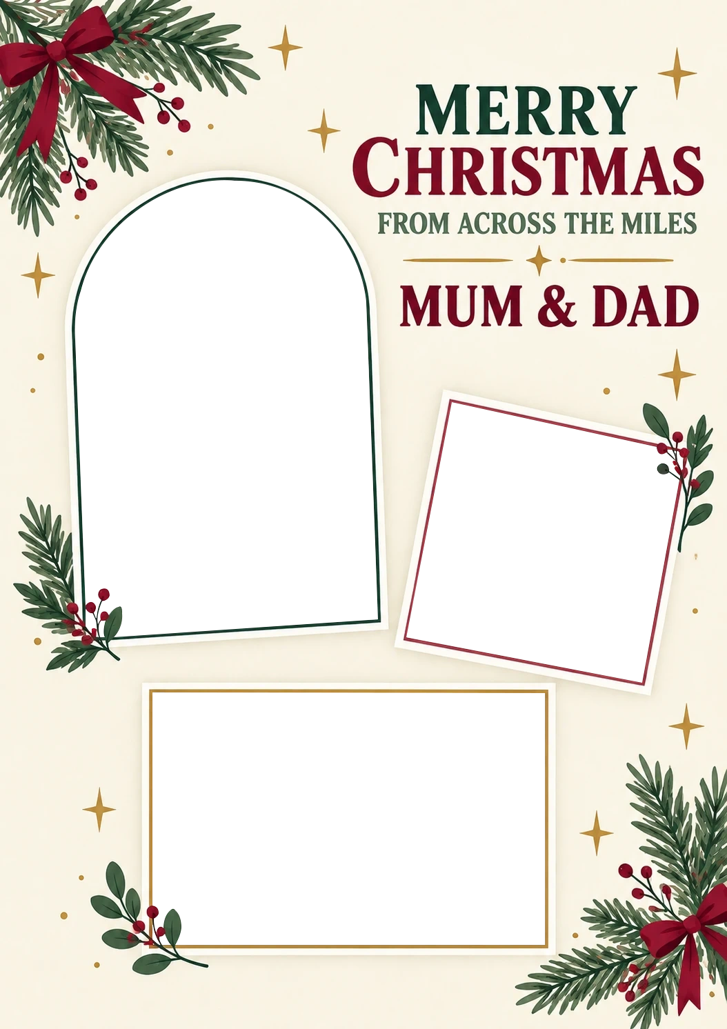 Christmas - Personalised Card — with punch holes
