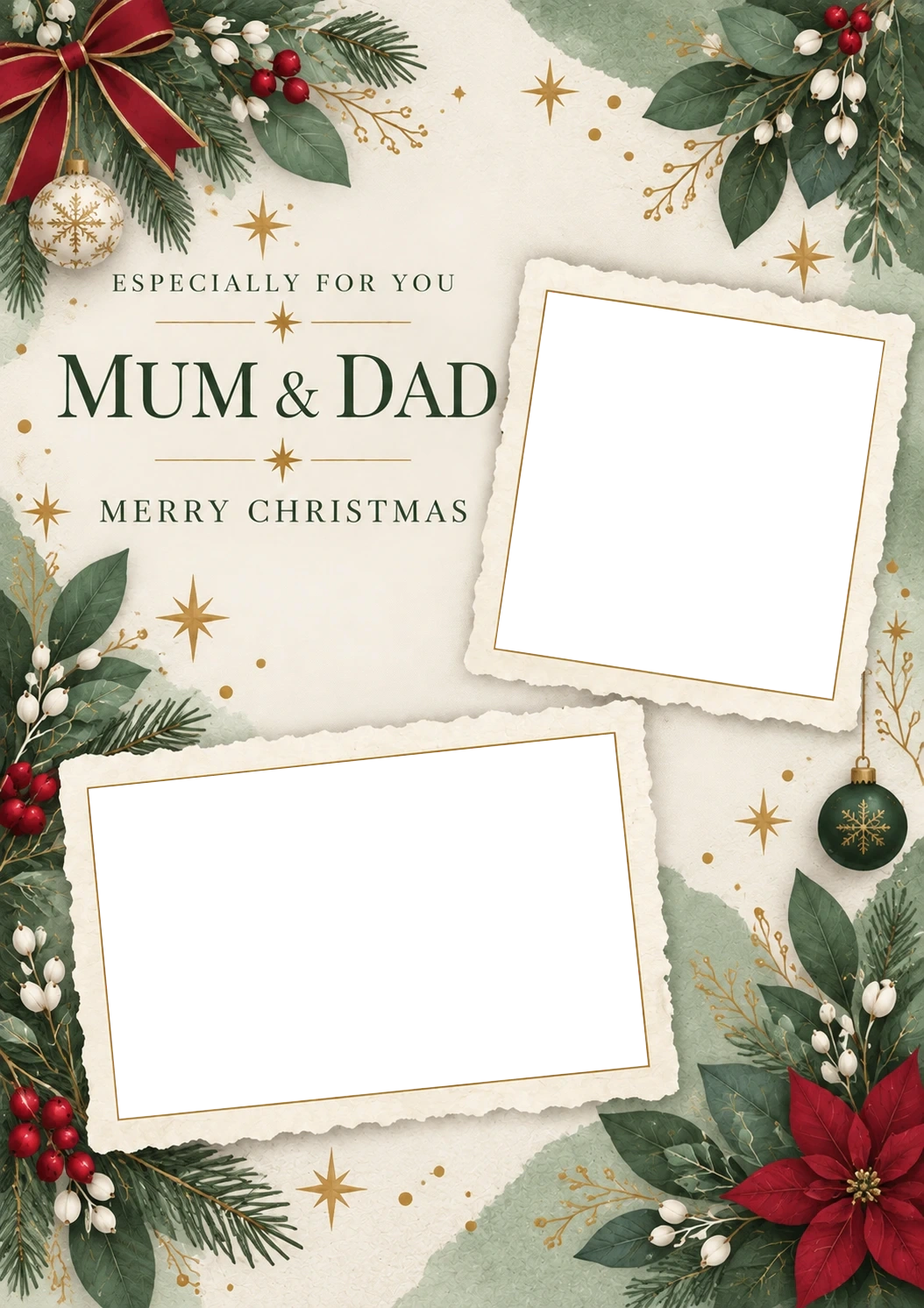 Christmas - Personalised Card — with punch holes