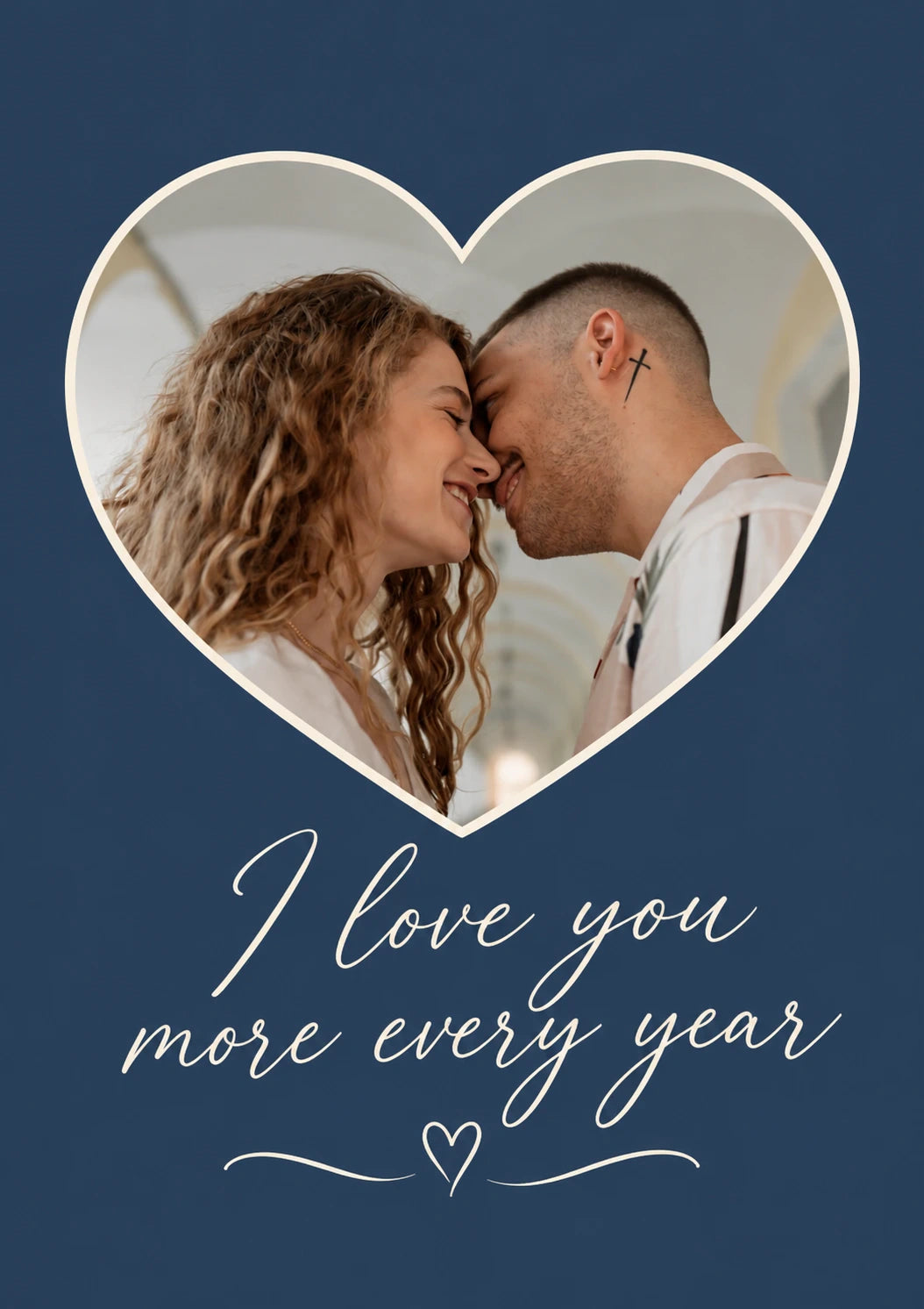 I Love You More Every Year Photo Upload Valentine's Day Card for Boyfriend
