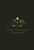 Load image into Gallery viewer, Gold Mountain Rainbow Happy Anniversary Card for Dads
