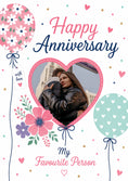 Load image into Gallery viewer, Floral Balloon My Favourite Person Photo Upload Anniversary Card for Her
