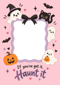 Load image into Gallery viewer, Cute Kawaii Ghosts and Pumpkins Photo Upload Halloween Card

