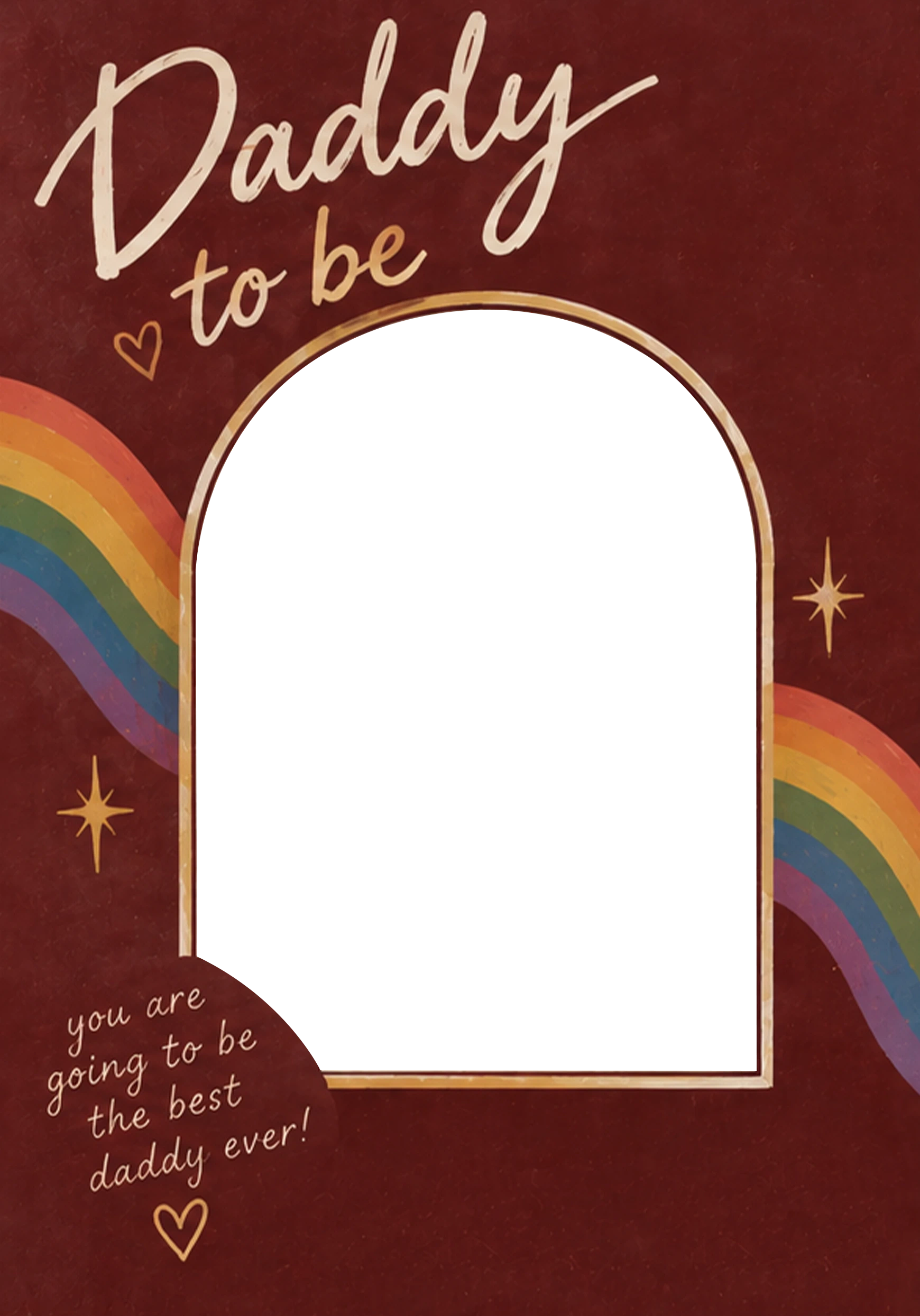 Rainbow Daddy To Be Photo Upload Birthday Card for Him