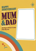 Load image into Gallery viewer, Mum and Dad Anniversary Rainbow Photo Upload anniversary Card
