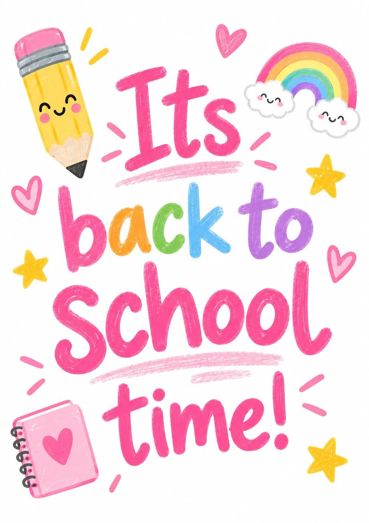 Cute Rainbow and Pencil Back to School Card for Her