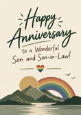 Load image into Gallery viewer, Rainbow Heart Son and Son-in-Law Anniversary Card
