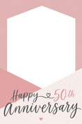 Load image into Gallery viewer, Pink Hexagon 50th Photo Upload Anniversary Card

