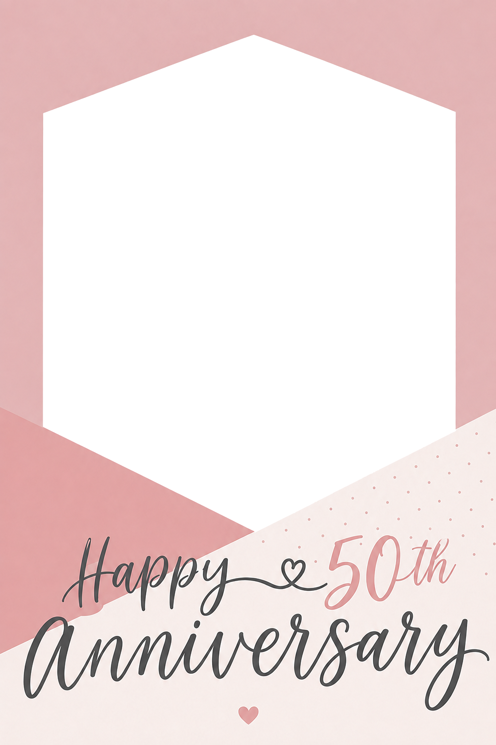 Pink Hexagon 50th Photo Upload Anniversary Card