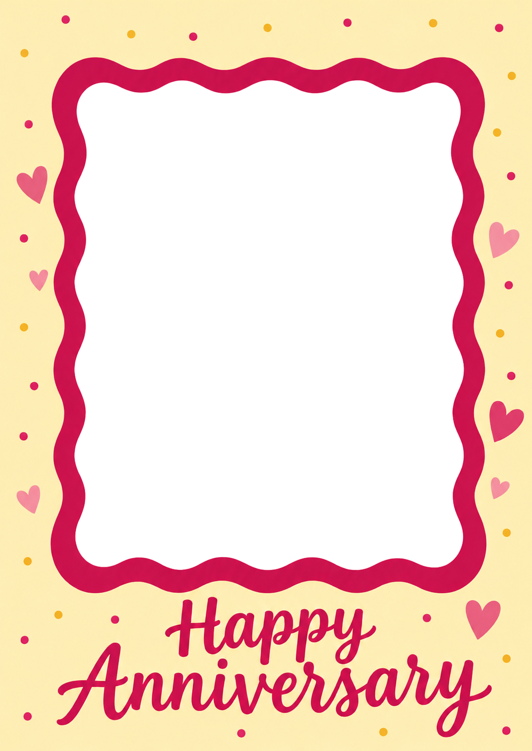 Sweet Hearts Yellow Photo Upload Anniversary Card