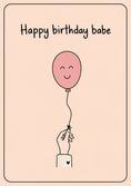 Load image into Gallery viewer, Happy Birthday Babe Pink Balloon 20th Birthday Card for Her
