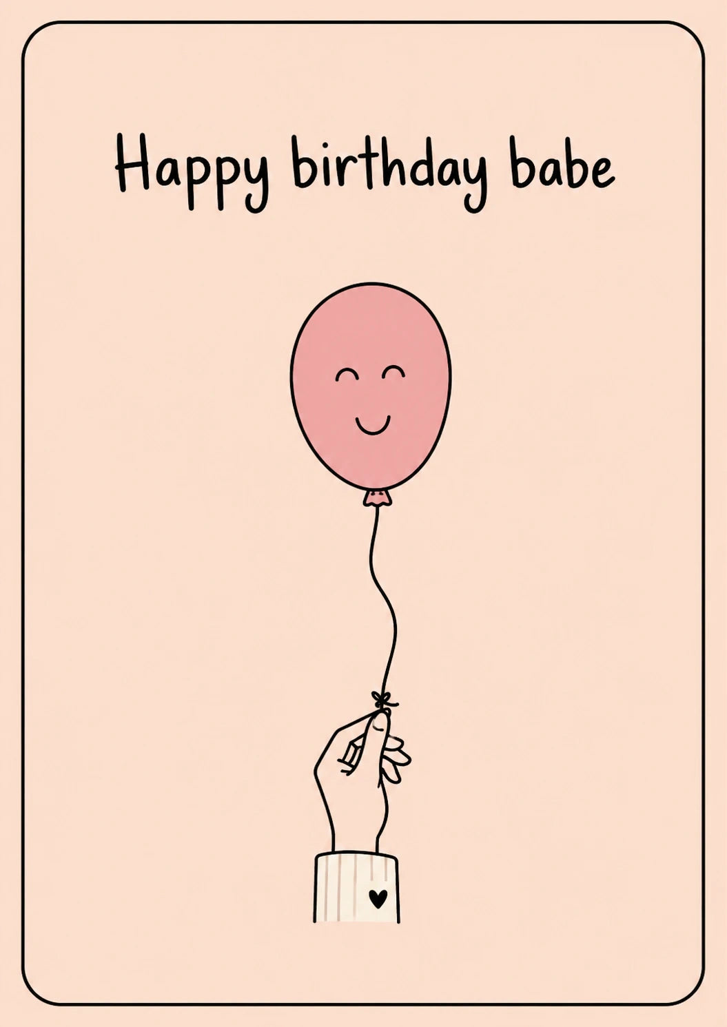 Happy Birthday Babe Pink Balloon 20th Birthday Card for Her