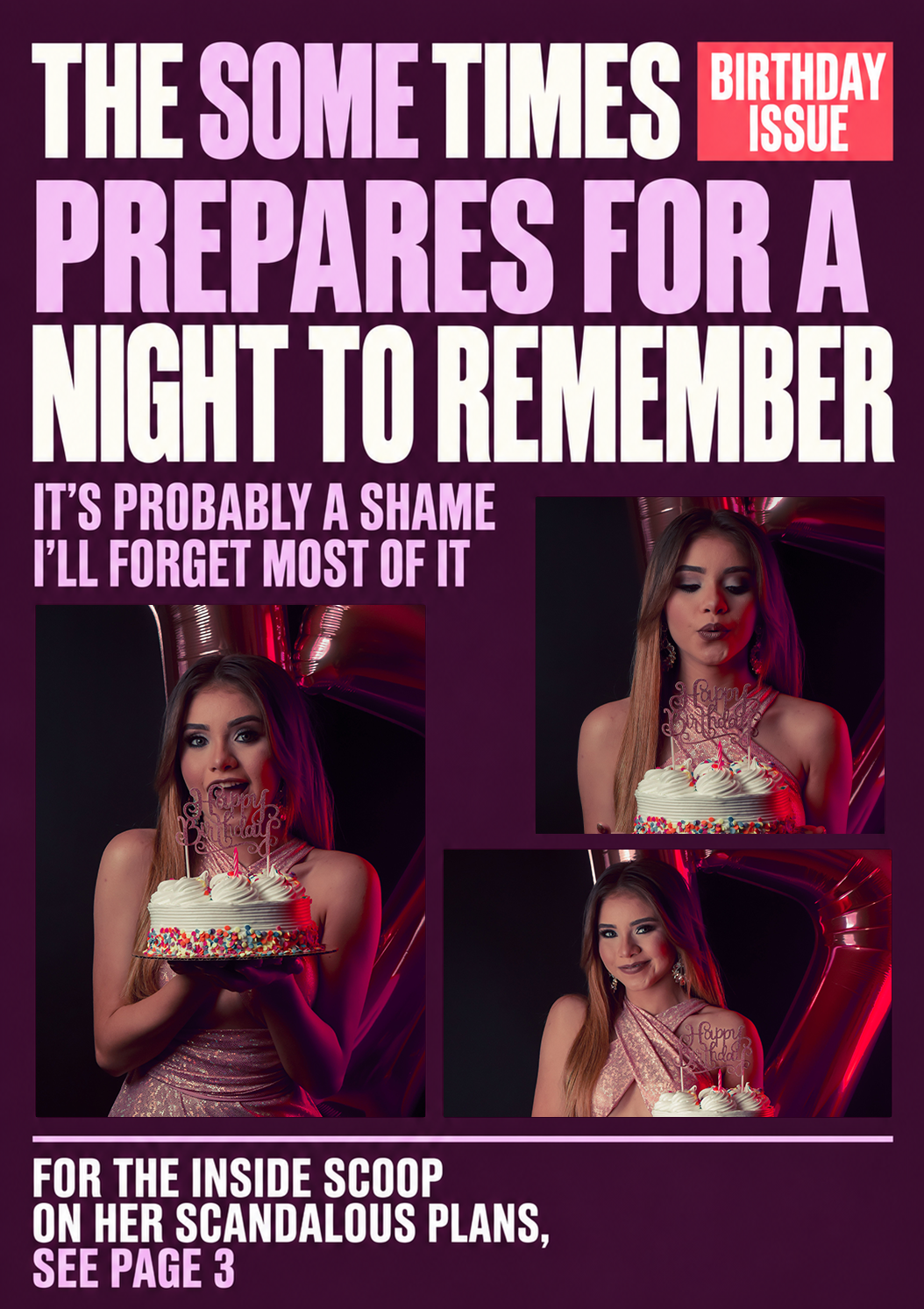 Funny Newspaper Spoof Photo Upload Birthday Card for Her