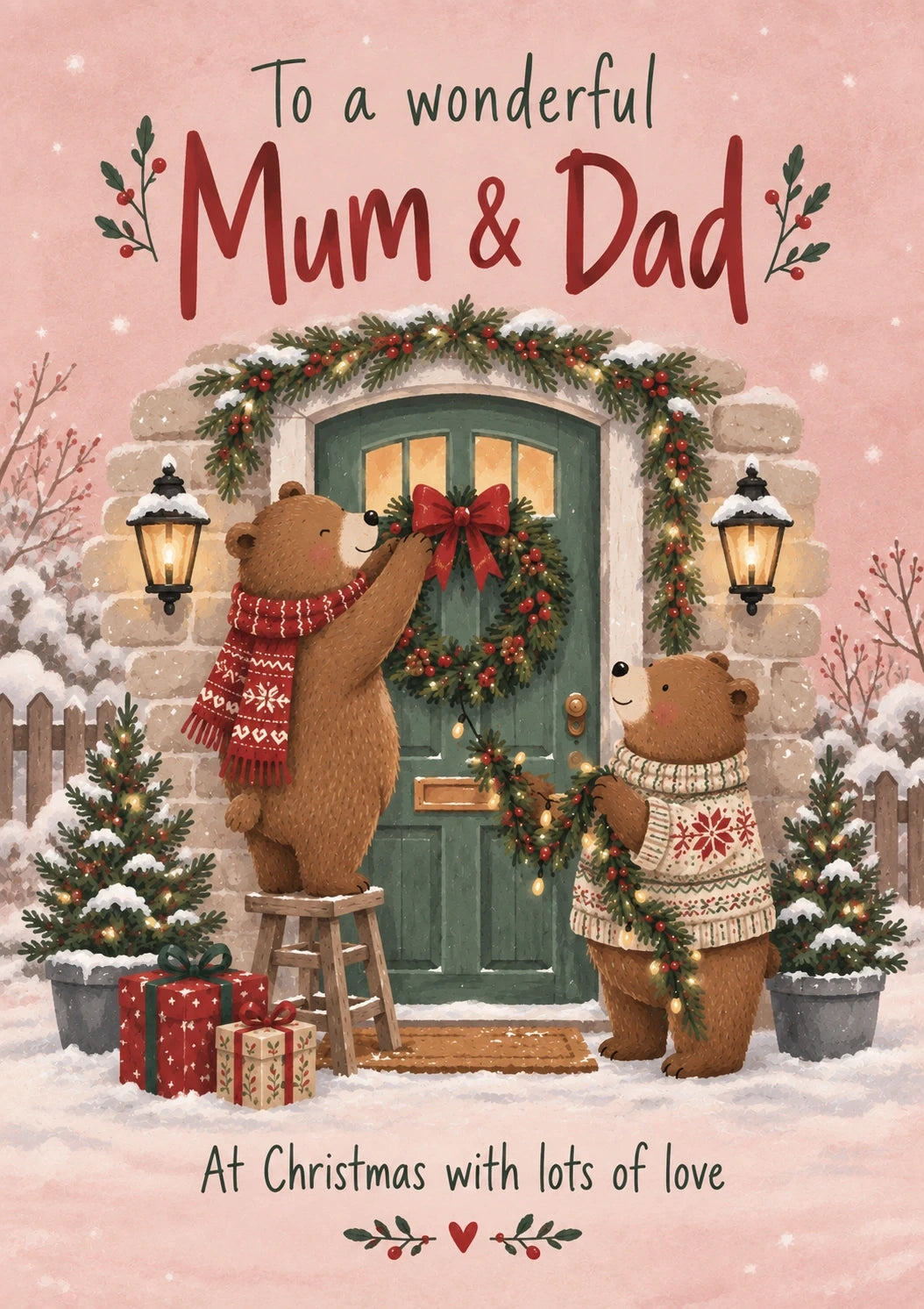 Christmas - Personalised Card — with punch holes