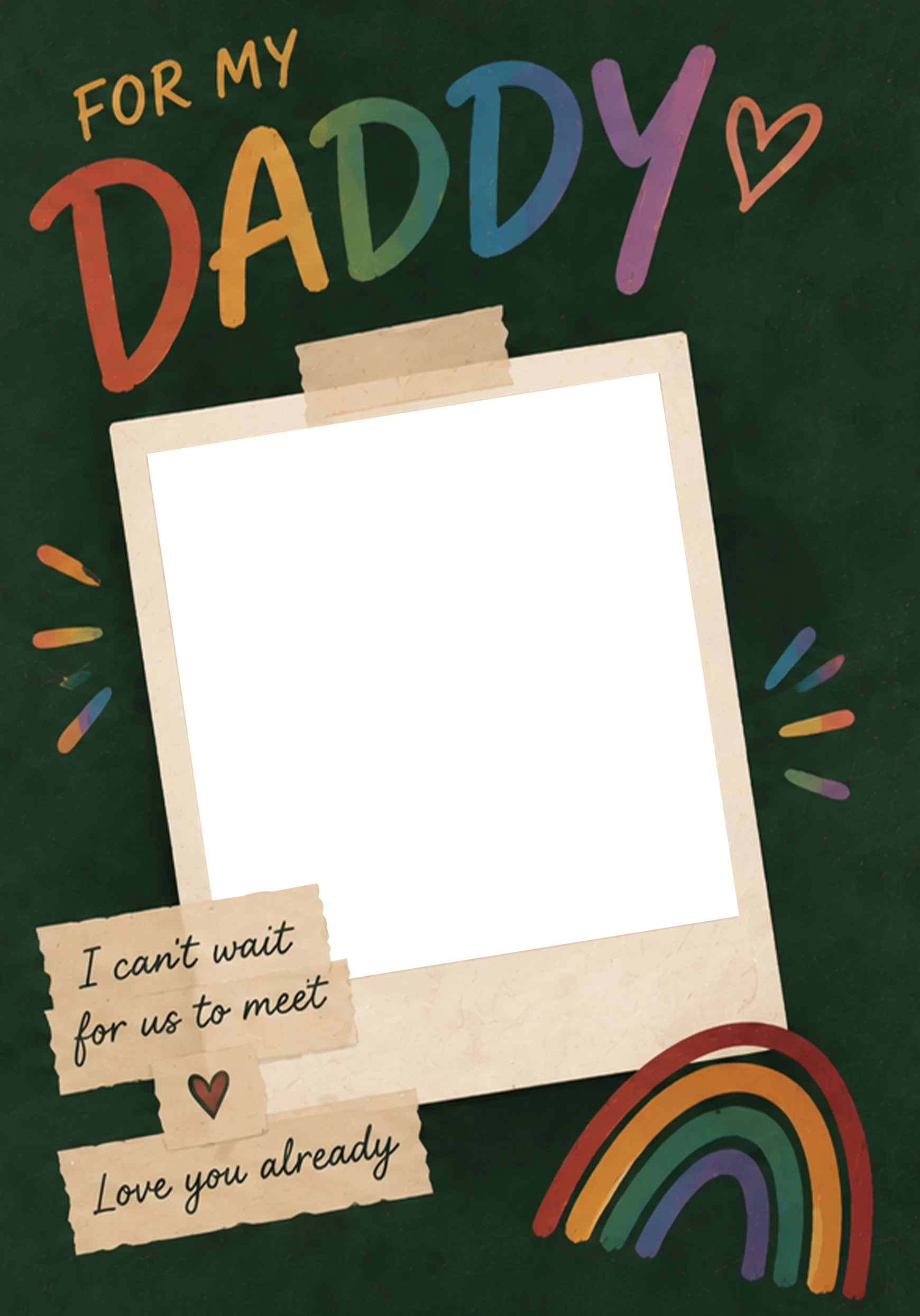 Rainbow Daddy To Be Photo Upload Birthday Card for Him