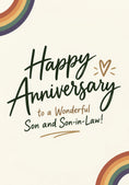 Load image into Gallery viewer, Rainbow Son and Son-in-Law Happy Anniversary Card
