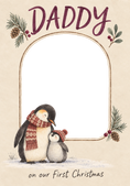 Load image into Gallery viewer, Daddy Penguins First Christmas Photo Upload Christmas Card for Him
