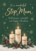 Load image into Gallery viewer, Candlelit Festive Scene Step Mum Christmas Card for Her
