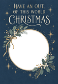 Load image into Gallery viewer, Out of This World Navy Floral Photo Upload Christmas Card for Her
