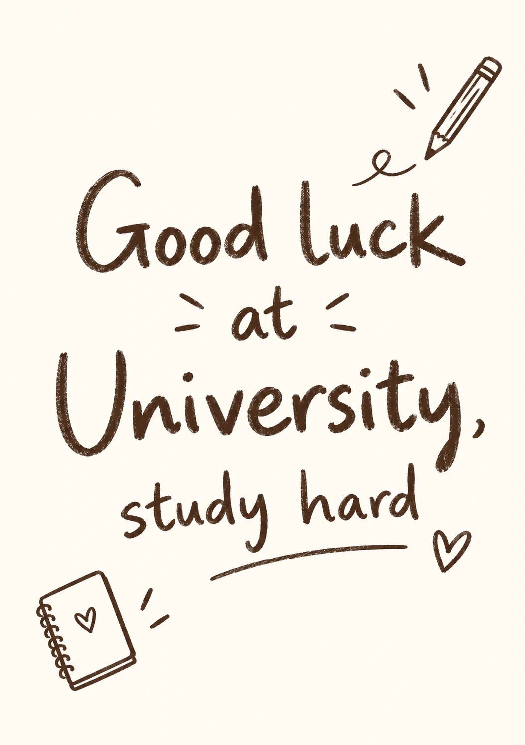 Good Luck at University Study Hard Back to School Card