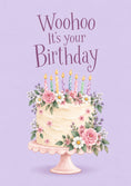 Load image into Gallery viewer, Woohoo Floral Cake 18th Birthday Card for Her
