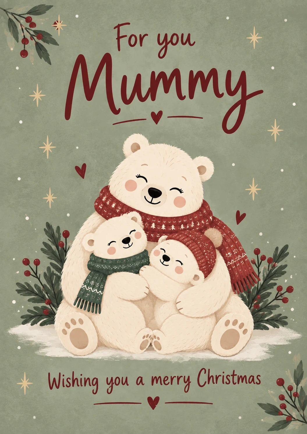 Christmas - Personalised Card — with punch holes