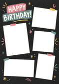 Load image into Gallery viewer, Happy Birthday Chalkboard Collage Photo Upload Birthday Card
