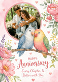 Load image into Gallery viewer, Lovebirds Floral Photo Upload Anniversary Card
