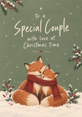 Load image into Gallery viewer, Snuggling Foxes Special Couple Christmas Card
