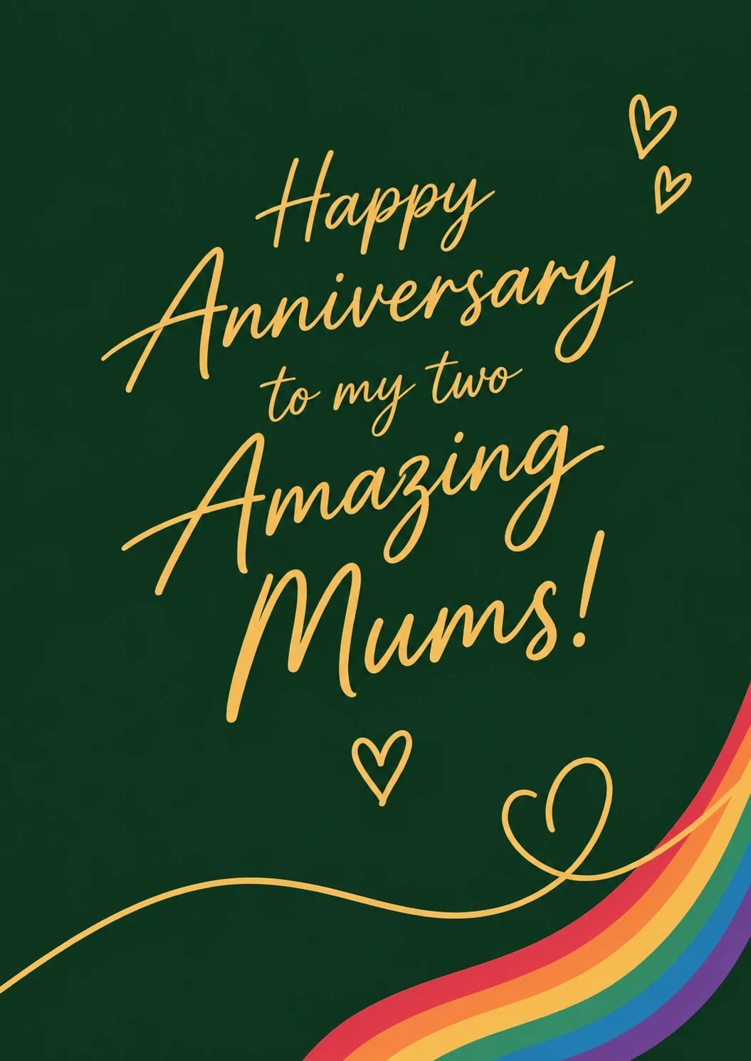 Happy Anniversary Two Mums Rainbow Pride Anniversary Card