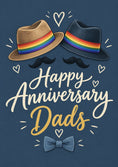 Load image into Gallery viewer, Rainbow Hat Two Dads Happy Anniversary Card
