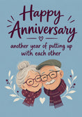 Load image into Gallery viewer, Funny Cute Elderly Couple Happy Anniversary Card
