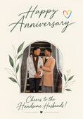 Load image into Gallery viewer, Cheers to the Handsome Husbands Photo Upload Anniversary Card
