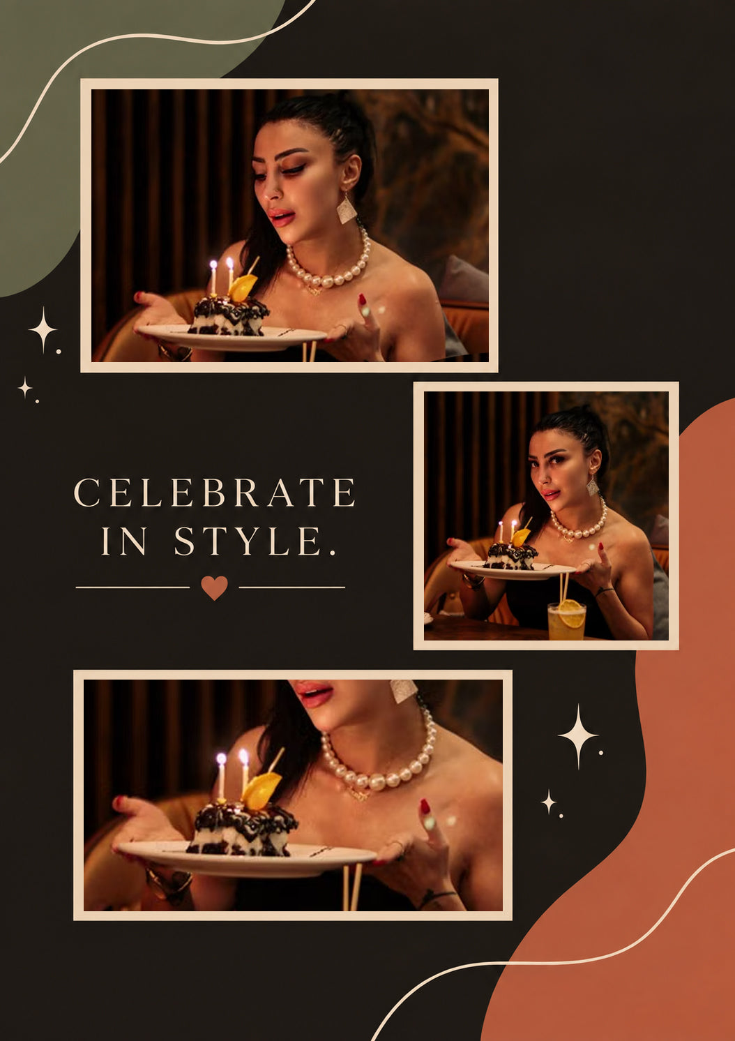 Celebrate in Style Three Photo Upload Birthday Card