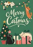 Load image into Gallery viewer, Funny Merry Catmas Cats on Lights Christmas Card
