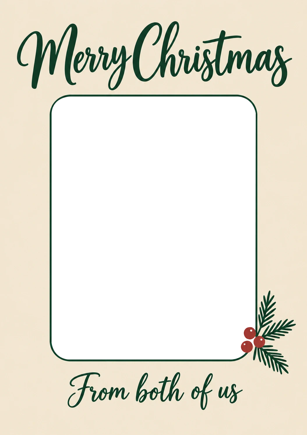 Holly Berries Photo Upload Christmas Card for Her