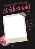 Load image into Gallery viewer, Thank You Bridesmaid Disco Ball Photo Upload Birthday Card for Her
