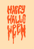 Load image into Gallery viewer, Retro Dripping Orange Typography Happy Halloween Card
