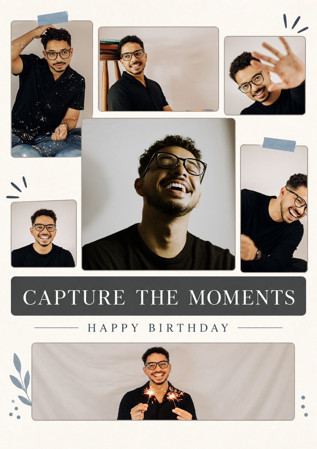 Capture the Moments Multiple Photo Upload Birthday Card