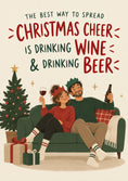 Load image into Gallery viewer, Funny Wine and Beer Christmas Cheer Card for Him
