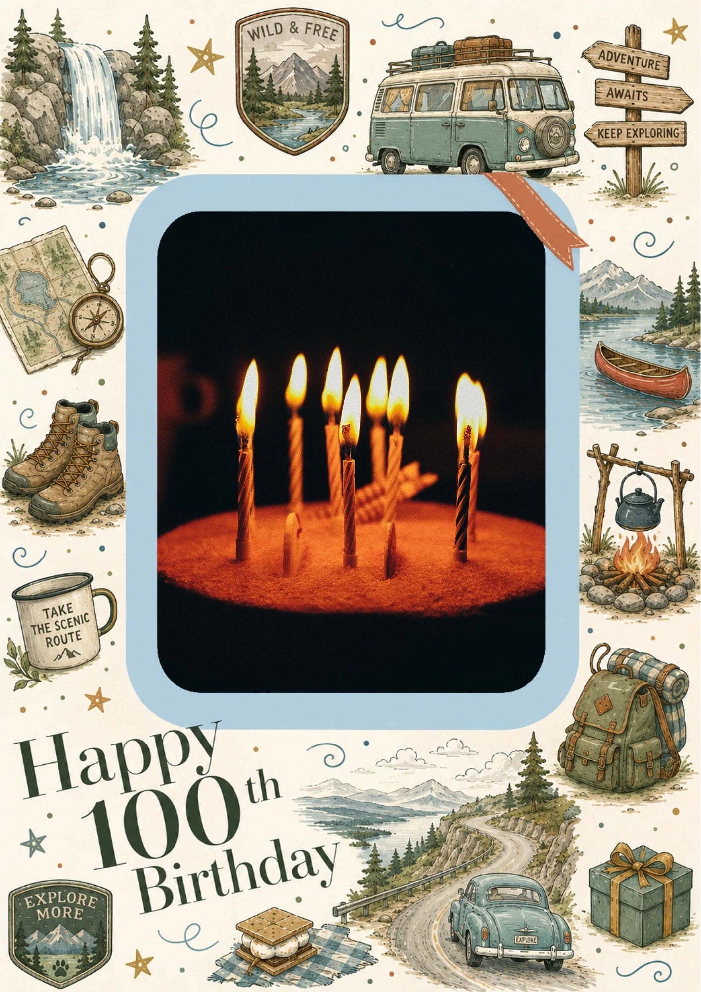 Birthdays - Personalised Card — with punch holes