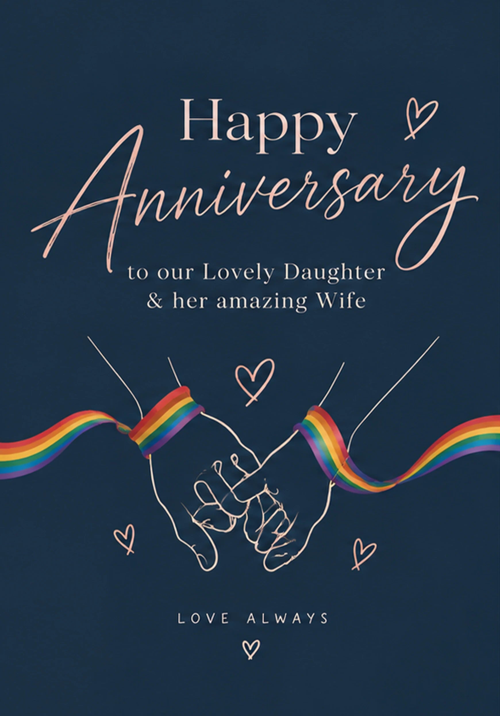Anniversary - Personalised Card — with punch holes