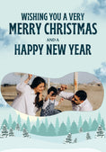 Load image into Gallery viewer, Wintry Forest Scene Photo Upload Christmas Card
