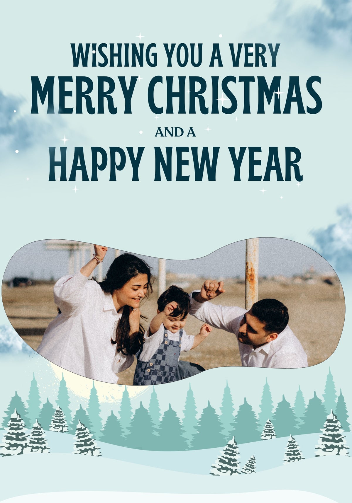 Wintry Forest Scene Photo Upload Christmas Card