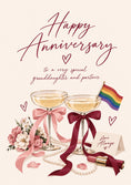 Load image into Gallery viewer, Rainbow Flag Champagne Coupes Anniversary Card for Her
