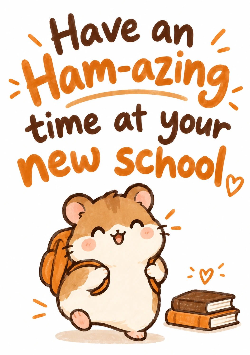 Funny Hamster with Backpack New School Card